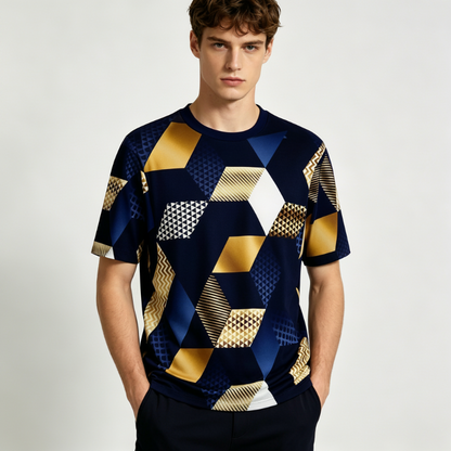 📢📢JETZT 50 % RABATT!! ⏰Herren-T-Shirt mit geometrischem 3D-Print