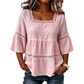 ✨JETZT 50 % RABATT! ✨Elegante Sommerbluse mit eckigem Ausschnitt