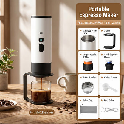 ✨JETZT 50 % RABATT! ✨☕ Tragbare Espressomaschine für Reisen – kompakt, akkubetrieben & perfekt für frischen Kaffee unterwegs, im Auto oder Zelt 🚗⛺