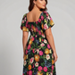 ⏰Sommer Heißer Verkauf 50% RABATT💃Geblümtes Smock-Kleid mit eckigem Ausschnitt und Taschen