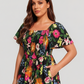 ⏰Sommer Heißer Verkauf 50% RABATT💃Geblümtes Smock-Kleid mit eckigem Ausschnitt und Taschen