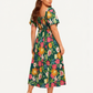 ⏰Sommer Heißer Verkauf 50% RABATT💃Geblümtes Smock-Kleid mit eckigem Ausschnitt und Taschen
