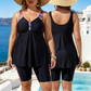 👙 ZEITLICH BEGRENZT 50% RABATT! 💥 Damen Fließendes Tankini-Oberteil und Shorts Badeanzug – Bauchkontrolle, Boy Shorts, Stützend ✨