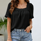 🌸 50 % RABATT JETZT! 🌸Damen Quadratischer Ausschnitt Rüschenbluse Kurzarm Oberteil