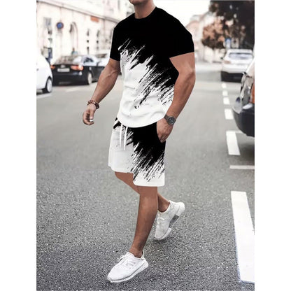 👕 50% RABATT! ☀️ 2-teiliges Sommer-Set für Herren – Mit dynamischem Print, atmungsaktiv & bequem – Perfekt für Alltag, Sport oder Freizeit – lässiger und leichter 2-in-1 Look 🩳✨
