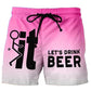 Herren 3D Grafik-Print Casual Shorts