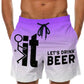 Herren 3D Grafik-Print Casual Shorts