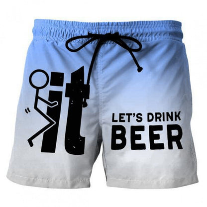 Herren 3D Grafik-Print Casual Shorts