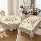 📢📢50% OFF !! ⏰ 🍽️ Waterproof Gold Rose Tablecloth – Embossed Effect, Stain-Resistant & Elegant for Dining ✨