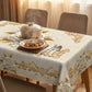 📢📢50% OFF !! ⏰ 🍽️ Waterproof Gold Rose Tablecloth – Embossed Effect, Stain-Resistant & Elegant for Dining ✨