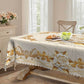 📢📢50% OFF !! ⏰ 🍽️ Waterproof Gold Rose Tablecloth – Embossed Effect, Stain-Resistant & Elegant for Dining ✨