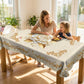 📢📢50% OFF !! ⏰ 🍽️ Waterproof Gold Rose Tablecloth – Embossed Effect, Stain-Resistant & Elegant for Dining ✨