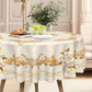 📢📢50% OFF !! ⏰ 🍽️ Waterproof Gold Rose Tablecloth – Embossed Effect, Stain-Resistant & Elegant for Dining ✨