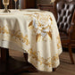 📢📢50% OFF !! ⏰ 🍽️ Waterproof Gold Rose Tablecloth – Embossed Effect, Stain-Resistant & Elegant for Dining ✨