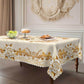 📢📢50% OFF !! ⏰ 🍽️ Waterproof Gold Rose Tablecloth – Embossed Effect, Stain-Resistant & Elegant for Dining ✨