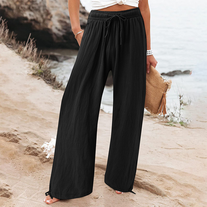 Summer Bestseller🔥👖 Elastic Drawstring Wide-Leg Pants with Pockets – Breezy & Comfortable for Everyday Wear