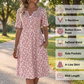 📢📢50% OFF !! ⏰ Women's Casual V-Neck Print Dress with Pockets – Floral Design & Functional Side Pockets 🌸