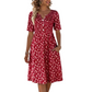 📢📢50% OFF !! ⏰ Women's Casual V-Neck Print Dress with Pockets – Floral Design & Functional Side Pockets 🌸