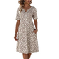 📢📢50% OFF !! ⏰ Women's Casual V-Neck Print Dress with Pockets – Floral Design & Functional Side Pockets 🌸