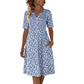 📢📢50% OFF !! ⏰ Women's Casual V-Neck Print Dress with Pockets – Floral Design & Functional Side Pockets 🌸