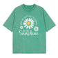 📢📢50% OFF !! ⏰ Daisy Print Washed Tee – Breathable Blend & Effortless Fit ☁️