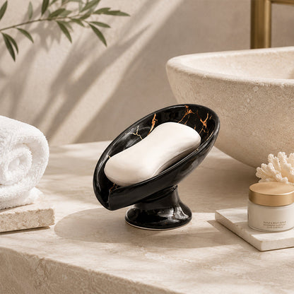 📢📢50% OFF !!⏰ 2026 Sale — Over 22600 Sold!🧼Ceramic Leaf Soap Dish – Self-Draining 🍃