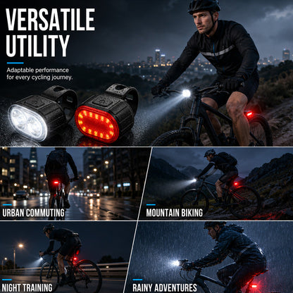 📢📢50% OFF !! ⏰🎉 2026 Sale — Over 32400 Sold! ⏳ USB Rechargeable Bike Light Set｜Bright Front Light & Rear Warning Light, Waterproof Cycling Lamp 🚲🔦✨