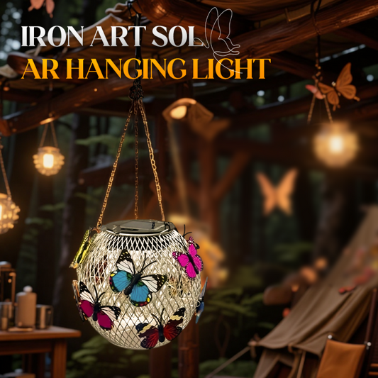 📢📢50% OFF !! ⏰🦋 Solar Iron Lantern with Butterfly Motif – Weatherproof, Bright & Decorative, Perfect for Garden, Patio & Balcony ☀️✨