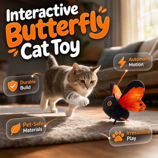 📢📢50% OFF !! ⏰🦋🐱 Smart Sensing Flapping Butterfly . Toy Motion-activated, realistic flight, interactive fun – keeps your cat engaged for hours. 🔥✨