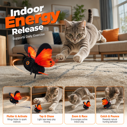 📢📢50% OFF !! ⏰🦋🐱 Smart Sensing Flapping Butterfly . Toy Motion-activated, realistic flight, interactive fun – keeps your cat engaged for hours. 🔥✨