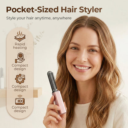 📢📢50% OFF !! ⏰Portable Cordless Mini Hair Straightener Comb