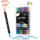 Dual-Tip Glitter Markers Set – 24/48/72/96/120 Colors Shimmering Art Pens with Fine & Brush Tips, Quick-Drying Water-Based Ink