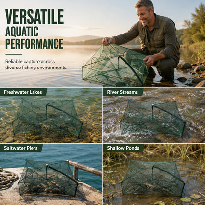 📢📢50% OFF !! ⏰Collapsible Fishing Trap Net with Multi Entrances