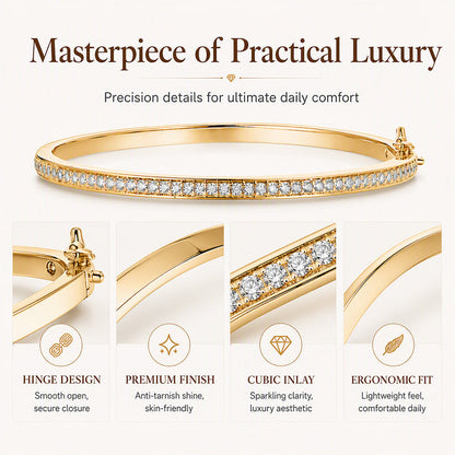 📢📢50% OFF !! ⏰Retro Rhinestone Gold-Tone Cuff Bangle