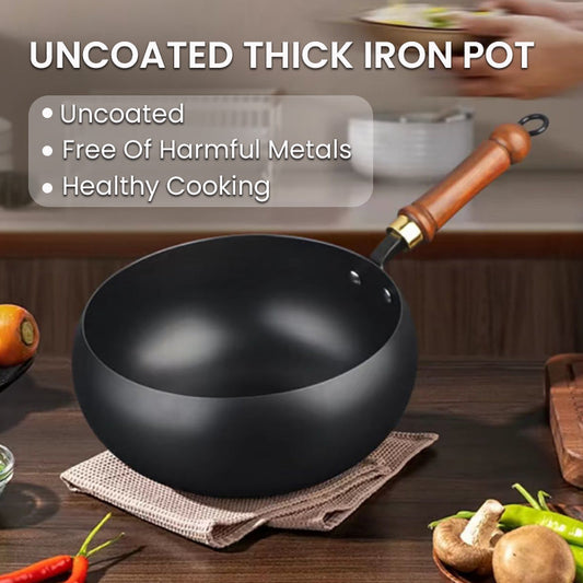 📢📢50% OFF !! ⏰Uncoated Thick Iron Pot