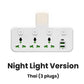 📢📢50% OFF !! ⏰ 🔌 Connecting Socket with Type-C Charging Plug – 2 USB Ports, Night Light Option & Worldwide Plug Compatibility ✨