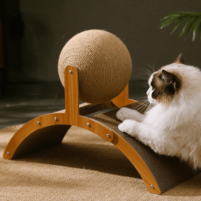 📢📢50% OFF !!⏰ 🐱 Sisal Cat Scratcher Ball with Cardboard Pad – Scratch & Play in One – Save Your Furniture! ✨