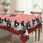 📢📢50% OFF !!⏰ ❤️ Farmhouse Rooster Tablecloth – Red Buffalo Plaid Chicken Table Cover, Spill Proof & Scalloped Lace Edge ✨