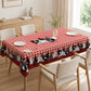 📢📢50% OFF !!⏰ ❤️ Farmhouse Rooster Tablecloth – Red Buffalo Plaid Chicken Table Cover, Spill Proof & Scalloped Lace Edge ✨