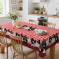 📢📢50% OFF !!⏰ ❤️ Farmhouse Rooster Tablecloth – Red Buffalo Plaid Chicken Table Cover, Spill Proof & Scalloped Lace Edge ✨