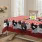 📢📢50% OFF !!⏰ ❤️ Farmhouse Rooster Tablecloth – Red Buffalo Plaid Chicken Table Cover, Spill Proof & Scalloped Lace Edge ✨