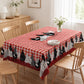 📢📢50% OFF !!⏰ ❤️ Farmhouse Rooster Tablecloth – Red Buffalo Plaid Chicken Table Cover, Spill Proof & Scalloped Lace Edge ✨