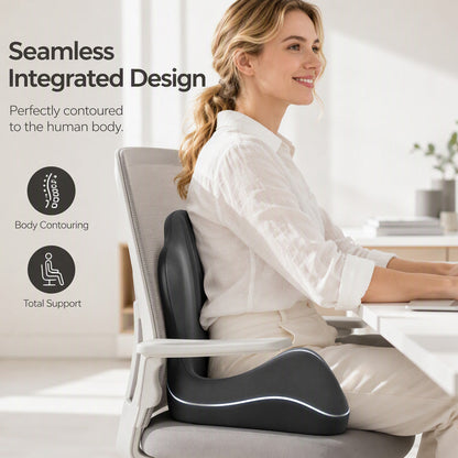 📢📢50% OFF !!⏰🪑 Ergonomic Memory Foam Seat Cushion with Back Support – Stay Comfortable All Day, Perfect for Office, Car & Home ✨
