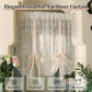 📢📢50% OFF !! ⏰🌸Embroidered Floral Tie-Up Sheer Curtain