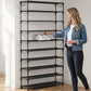 📢📢50% OFF !!⏰ 👟 10-Tier Vertical Shoe Rack Organizer – Space-Saving Design, Large Capacity & Bonus Side Hooks 🏠