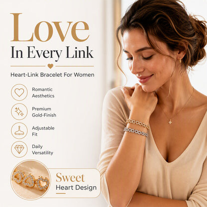 📢📢50% OFF !! ⏰Women's Elegant Sparkling Heart Bracelet