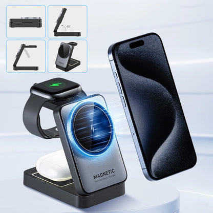 📢📢50% OFF !!⏰Foldable 3-in-1 15W Fast Wireless Charger