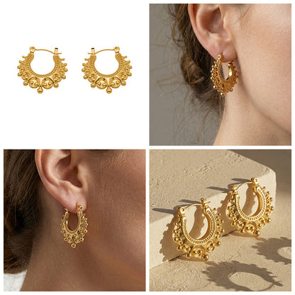 📢📢50% OFF !!⏰Vintage Stainless Steel Bohemian Hoop Earrings