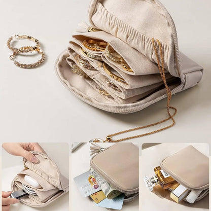 📢📢50% OFF & In Stock⏰Mini Travel Jewellery Bag with Zip – Compact, Portable & Perfect for Rings, Earrings & Necklaces ✨