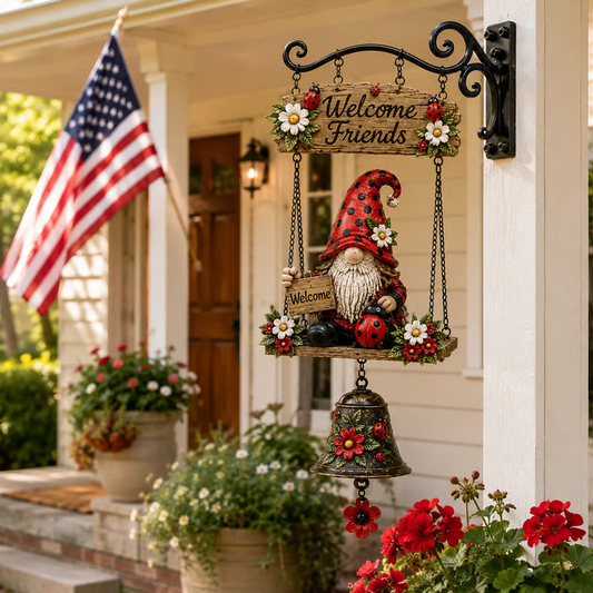 📢📢50% OFF !!⏰Gnome Welcome Doorbell Outdoor Decor